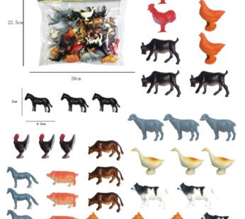 36pcs PVC Solid Farm Series Animal Sets.